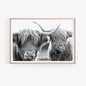 Scottish Highland Cow & Calf Canvas Art Print