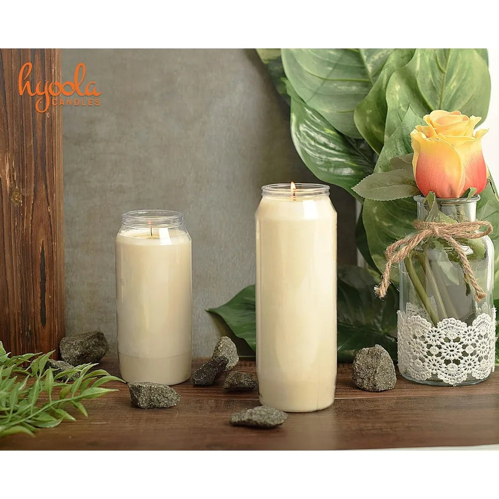 7-Day White Prayer Candles, 20-Pack - 6-Inch Tall Pillars