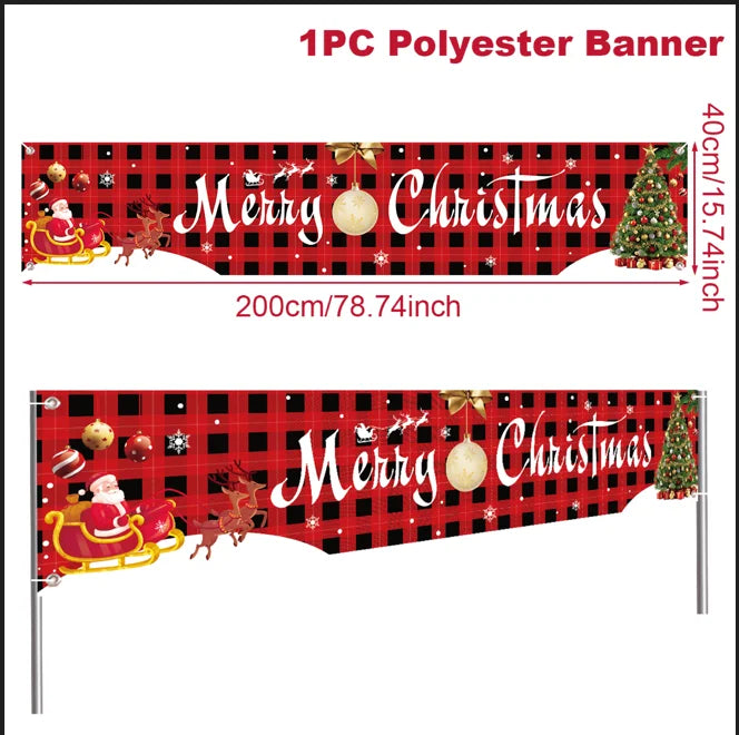 Christmas Outdoor Banner Merry Christmas Decorations