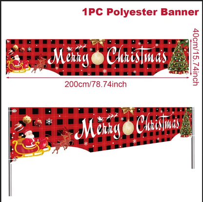 Christmas Outdoor Banner Merry Christmas Decorations