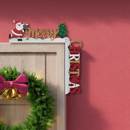 1PC DIY Wooden Door Frame Ornament Christmas Door Corner Frame ps