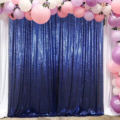 Navy Blue Sequin Backdrop, 1 Panels-4ft x 8ft, Plastic, Photography Background