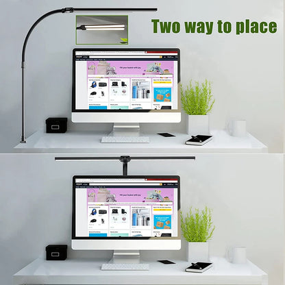 Double Head LED Desk Lamp, 5Color Modes and 5 Dimmable Eye Protection lamp
