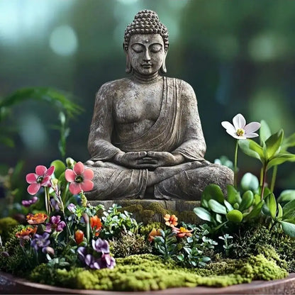 1 piece of flat acrylic antique Buddha garden stake decoration