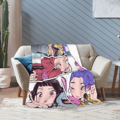 Demon Hunters Plush Blanket Girls Flannel Throw