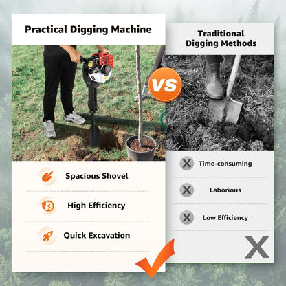 Gasoline Powered Tree Digger Machine | 2-Stroke Single Cylinder Engine