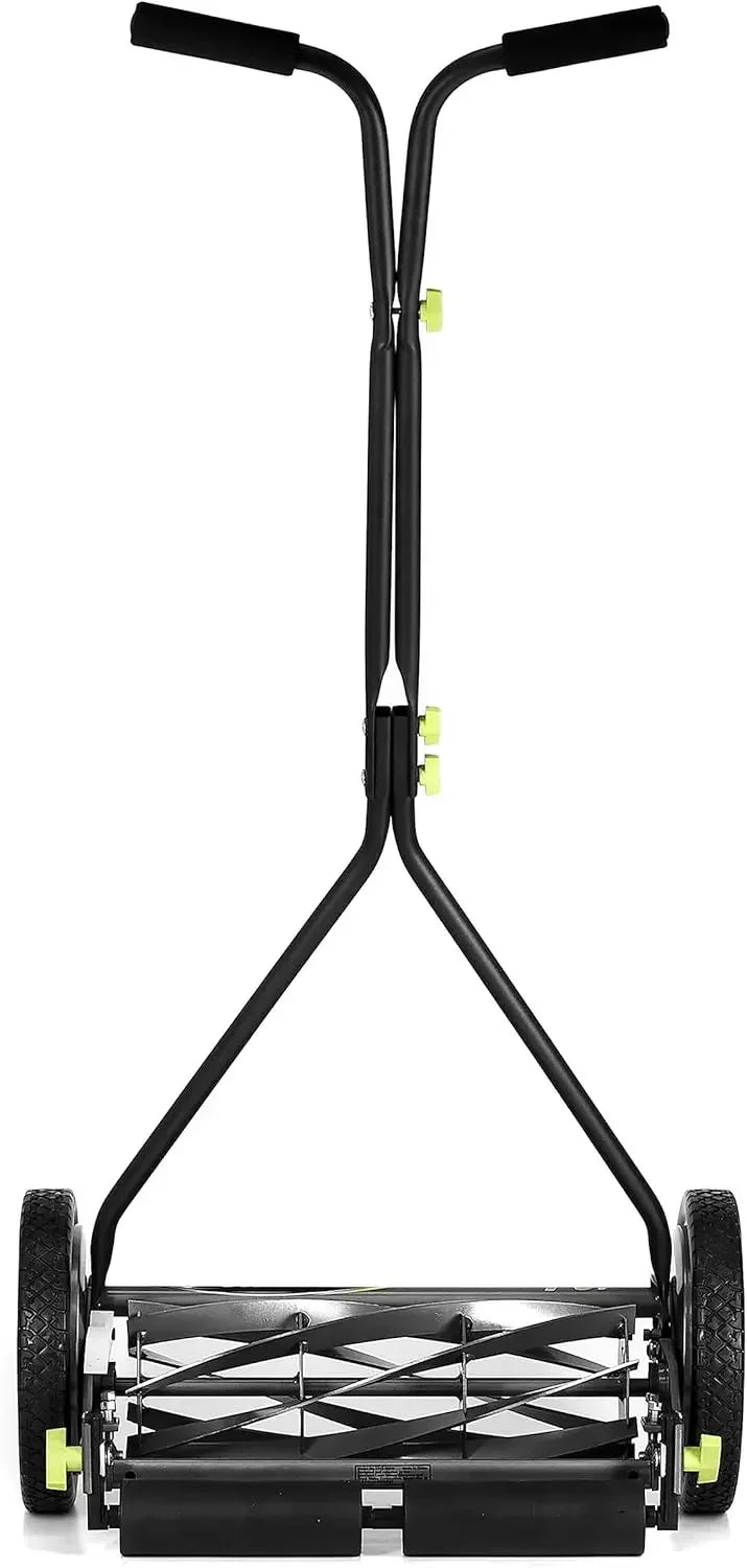 16-Inch 7-Blade Push Reel Lawn Mower, Grey