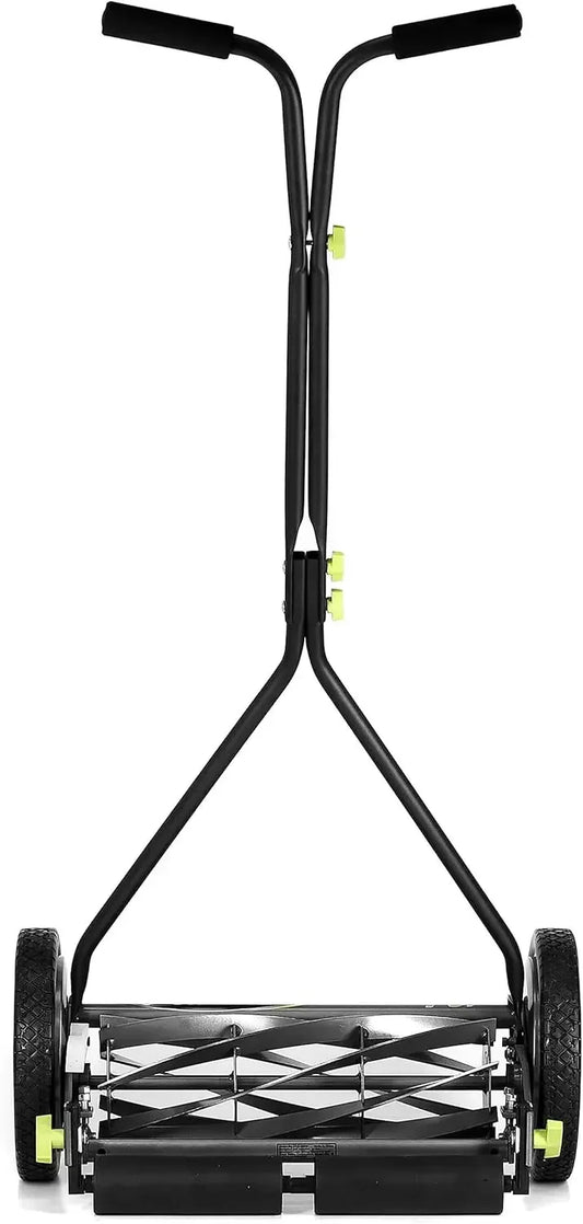 16-Inch 7-Blade Push Reel Lawn Mower, Grey