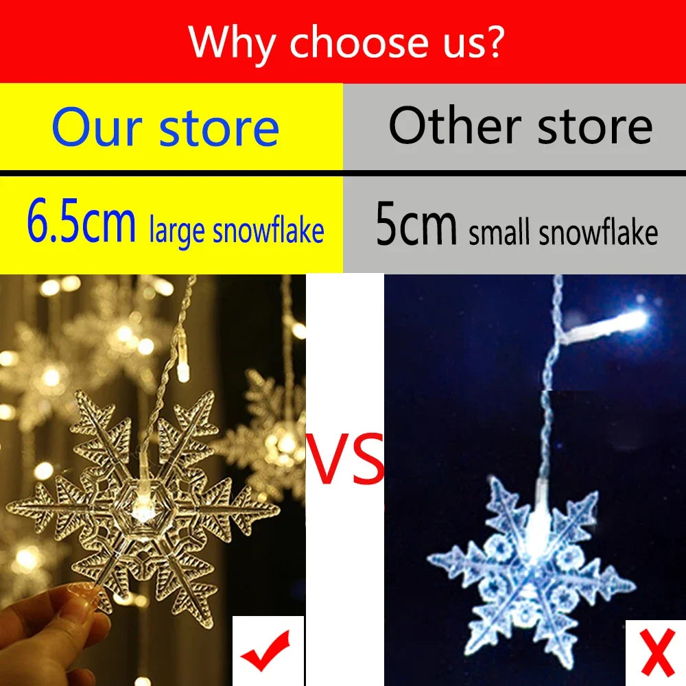 3.5M Christmas Snowflake LED String Lights