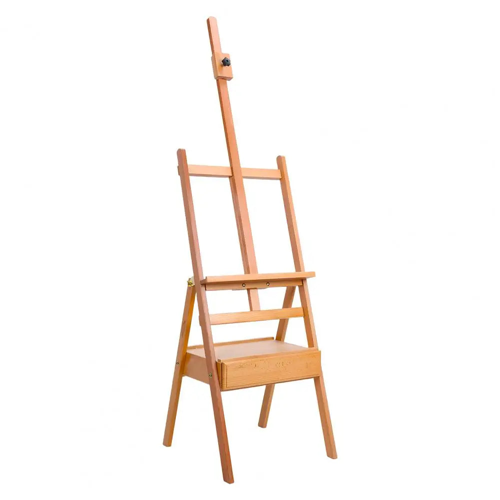 H Frame Solid Wood Easel with Drawer