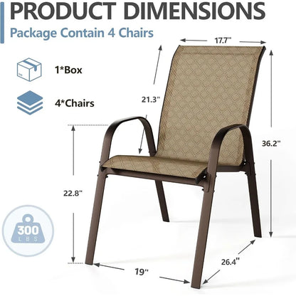 Patio Chairs Set of 4 with Armrests