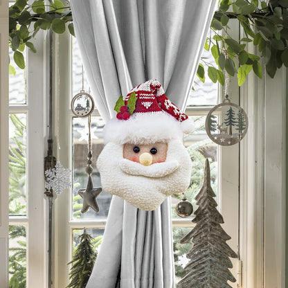 Christmas Curtain Clips Santa Snowman