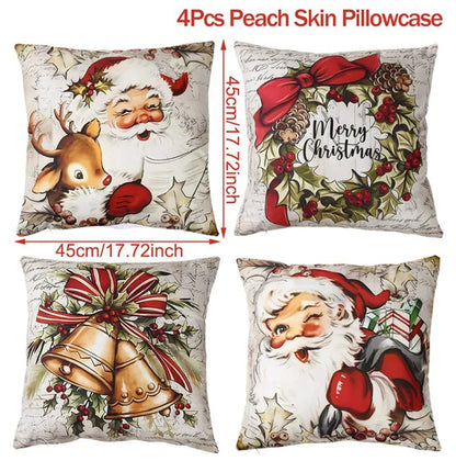 4pcs Merry Christmas Cushion Cover