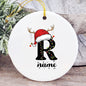 Baby's Christmas Ornament Personalized Initial with Name