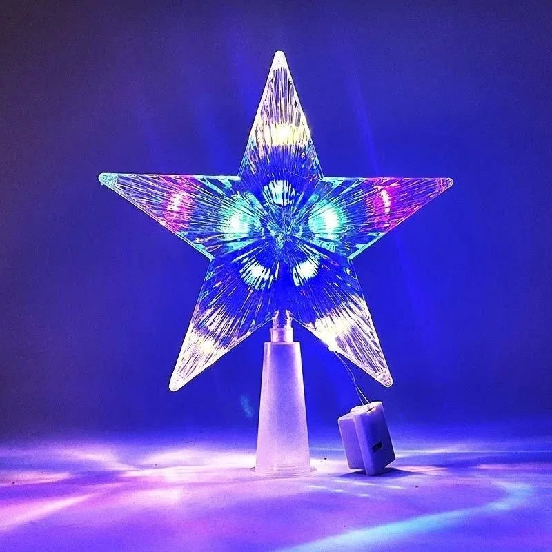 15cm Christmas Glowing Tree Topper Five-pointed Star