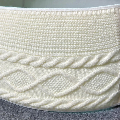 Knitted Christmas Tree Collar Cream White Rustic Farmhouse