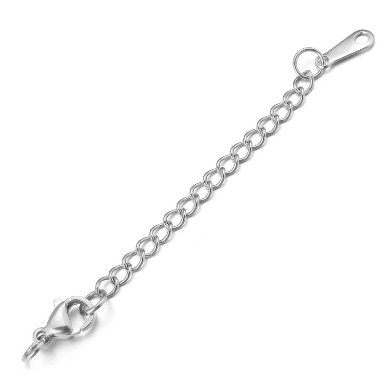 10pcs Stainless Steel Extension Chains Lobster Clasps Connectors