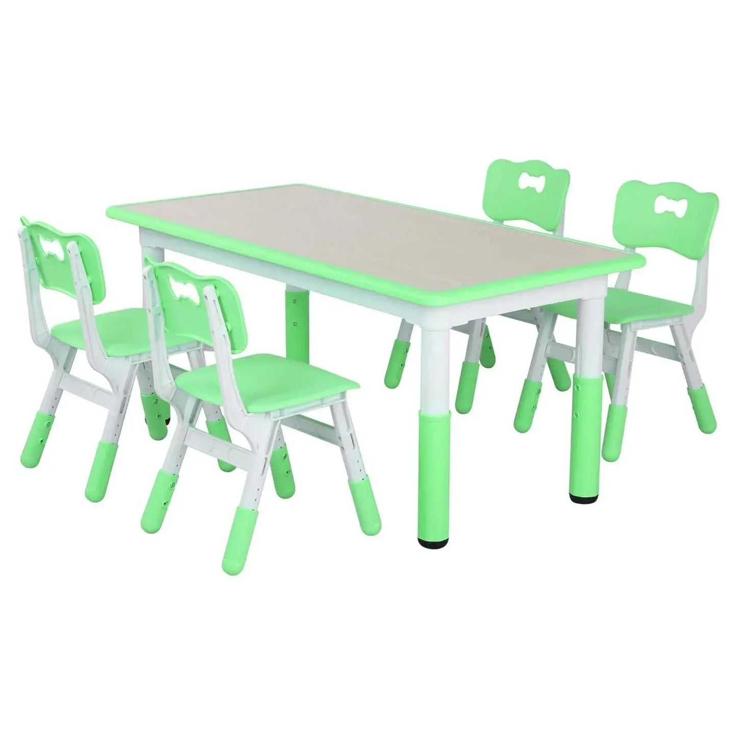 Kids Table and 4 Chairs Set, Height Adjustable