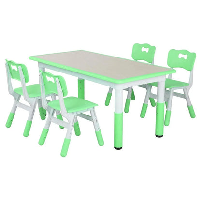 Kids Table and 4 Chairs Set, Height Adjustable