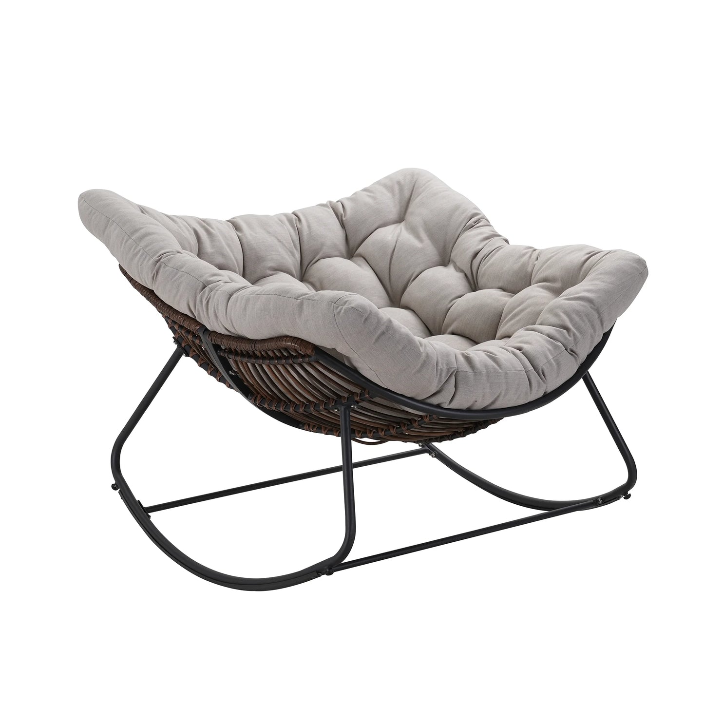 Outdoor Rocking Chair, Patio Wicker Egg Chair,