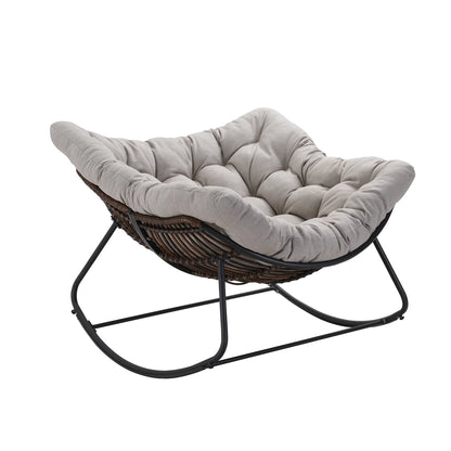 Outdoor Rocking Chair, Patio Wicker Egg Chair,