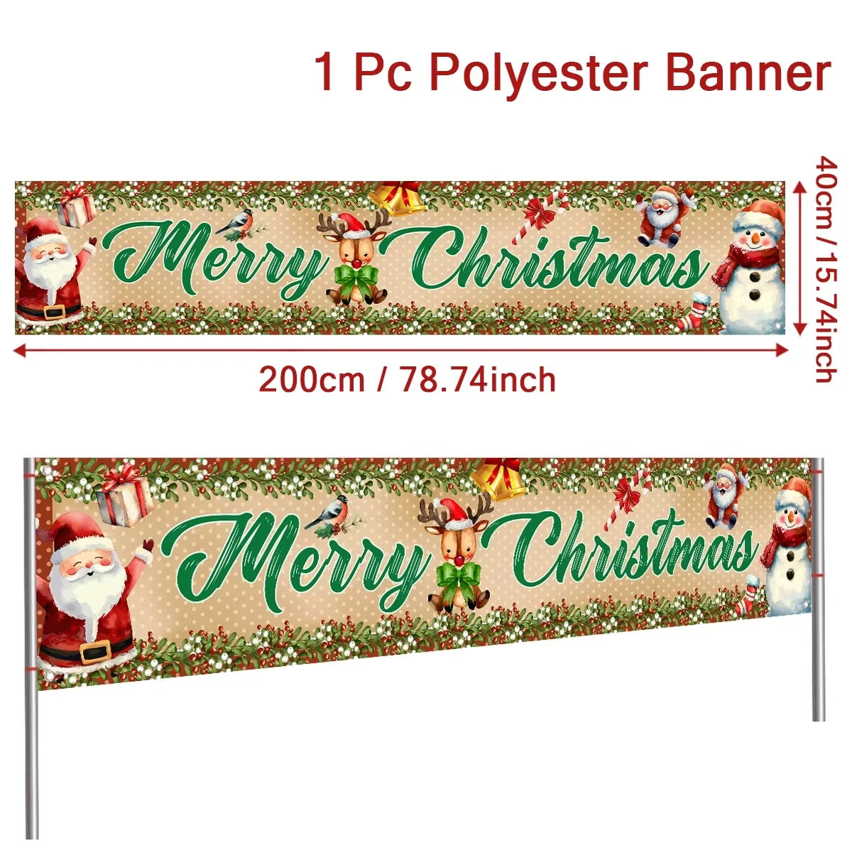 Christmas Outdoor Banner Merry Christmas Decorations
