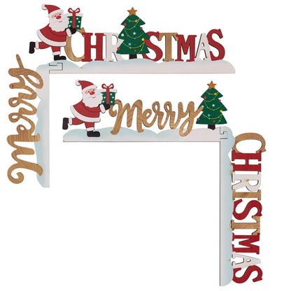 1PC DIY Wooden Door Frame Ornament Christmas Door Corner Frame ps