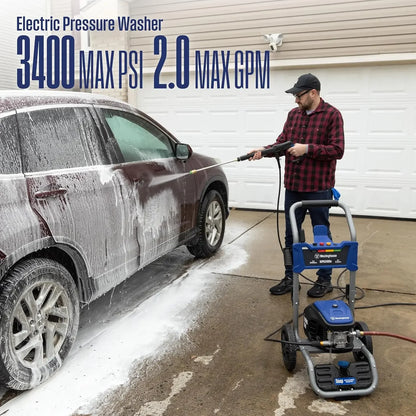 Customizable Electric Pressure Washer, 3400 Max PSI and 2.0 Max GPM
