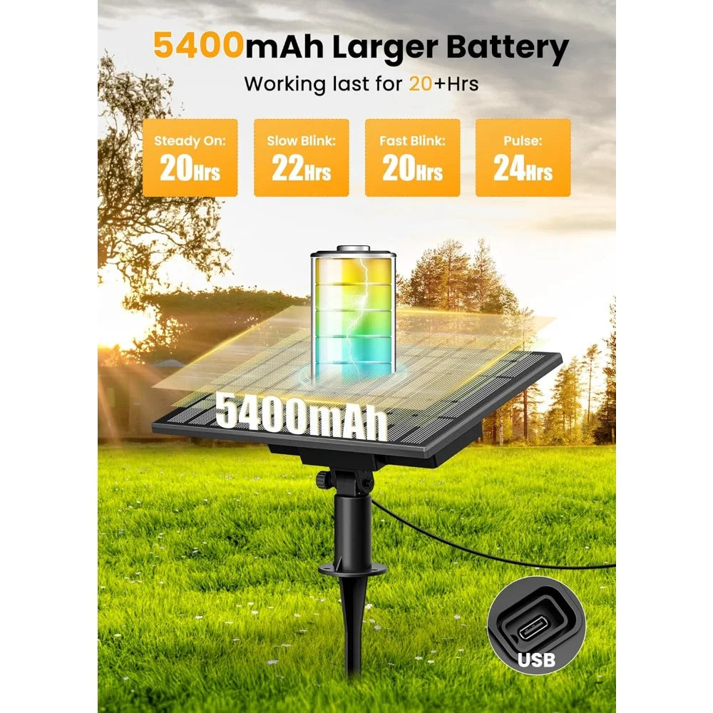 77 LED Solar String Lights Shatterproof Bulbs with Remote Dimmable Timer