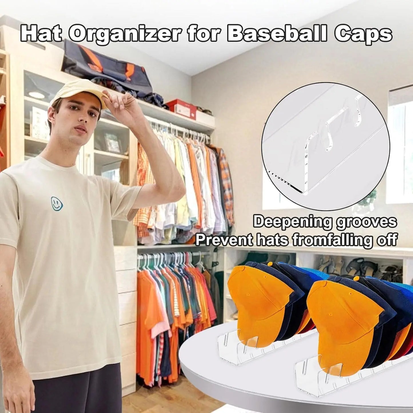 Baseball Cap Display And Organizer