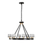 Matte Black + Gold Wagon Wheel Chandelier