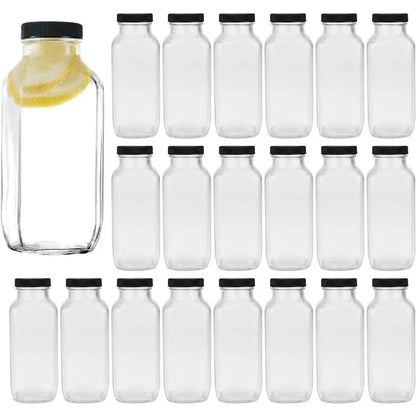 Vintage Glass Drinking Bottles 16oz, 500ml With Lids 20Pack