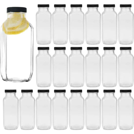 Vintage Glass Drinking Bottles 16oz, 500ml With Lids 20Pack