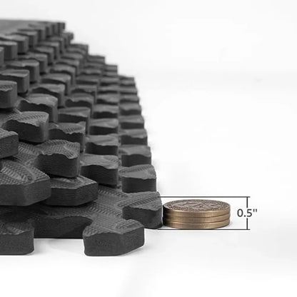 48 Sq.Ft Thick Foam Exercise Mats, 24"x24" x 1/2" Pack of 12