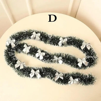 2M Christmas Tinsel Ribbons Green Cane Ribbon Garland