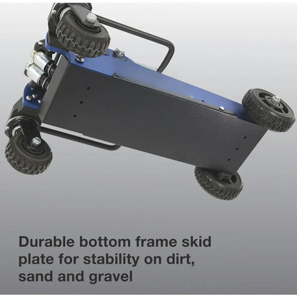 Offroad Jack with High-Lift Design and Heavy-Duty Rear Swivel Casters-