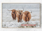 Scottish Highland Cow & Calf Canvas Art Print
