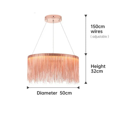 Led Ceiling Chandelier Gold Chains with Remote