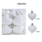 12Pcs Love Heart Christmas Balls Ornament Red Gold Plastic Balls