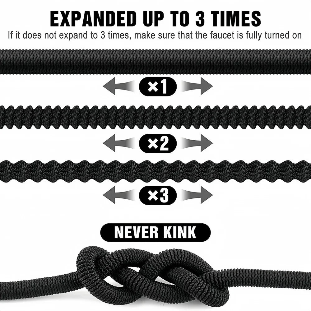 25/75FT Expandable Garden Plumbing Kits Flexible Lightweight Crush-Proof