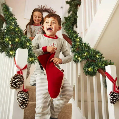 Christmas LED Rattan Garland Decorative For Staircase Fireplace Door