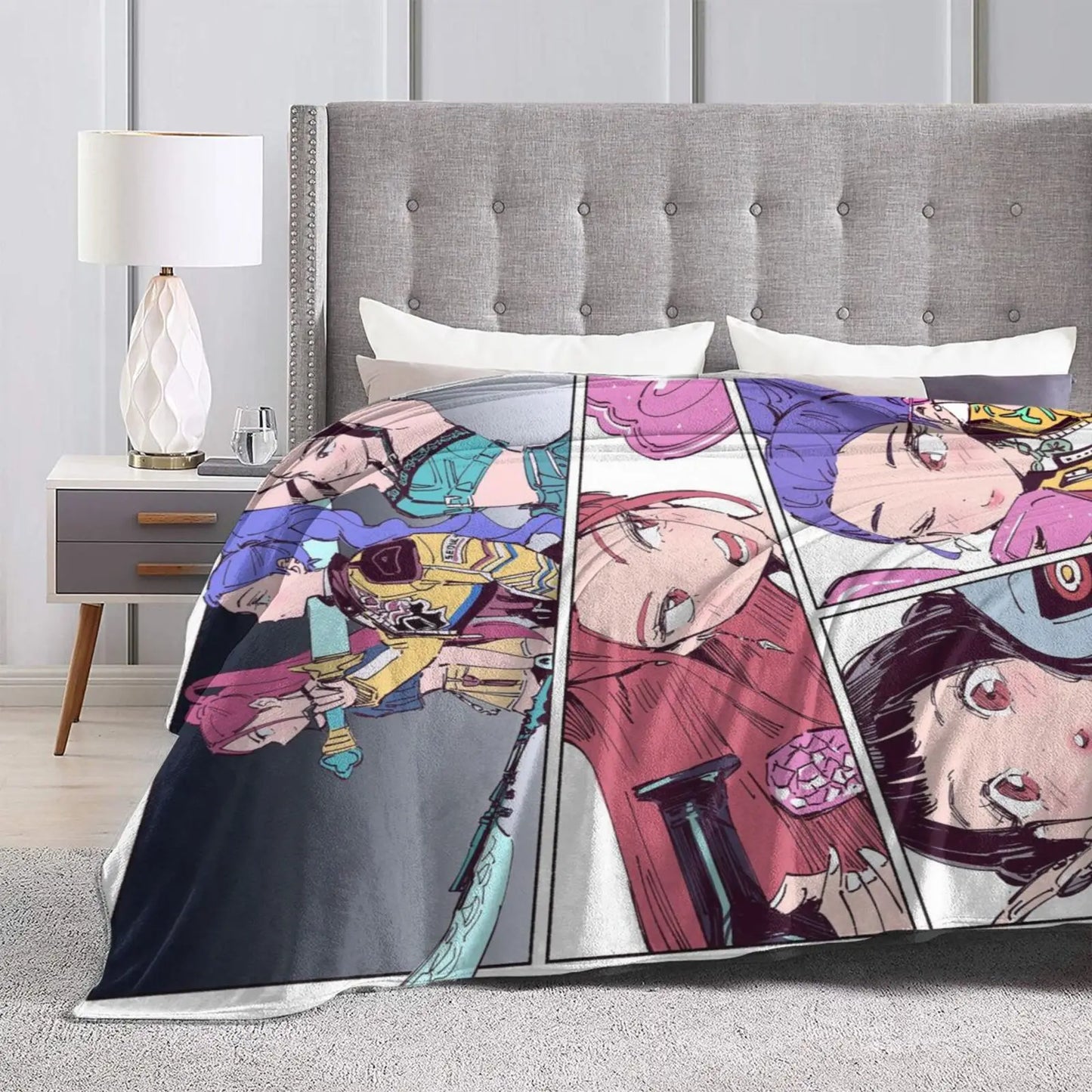 Demon Hunters Plush Blanket Girls Flannel Throw