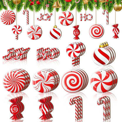 12PCS Wooden Christmas Candy Hanging Ornaments