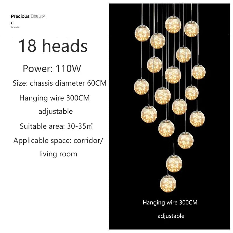 Nordic Glass Ball Led Pendant Lamp