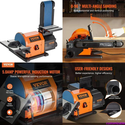 8-Disc and 4x36-Inch Belt Sander with 5A Induction Motor
