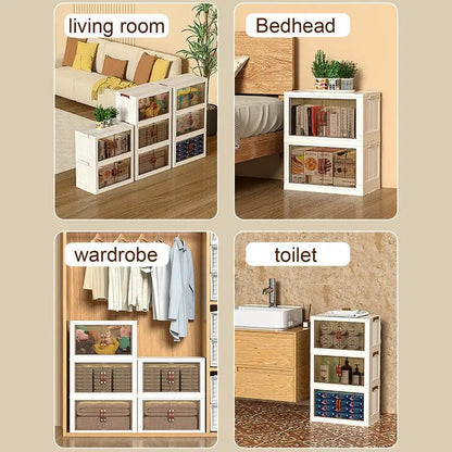 Stackable Foldable Storage Cabinet on wheels