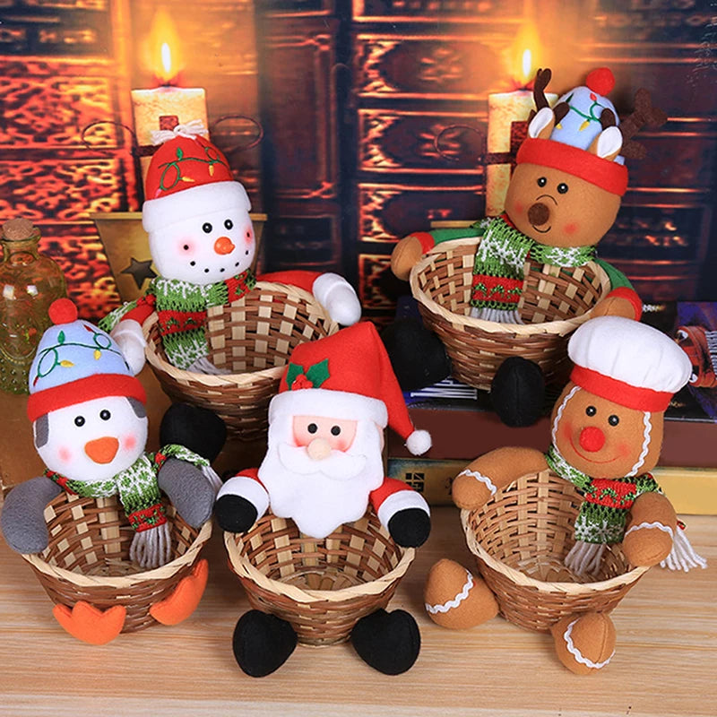 Merry Christmas Decorate Christmas Candy Storage Basket