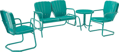 4-piece retro metal outdoor patio furniture set