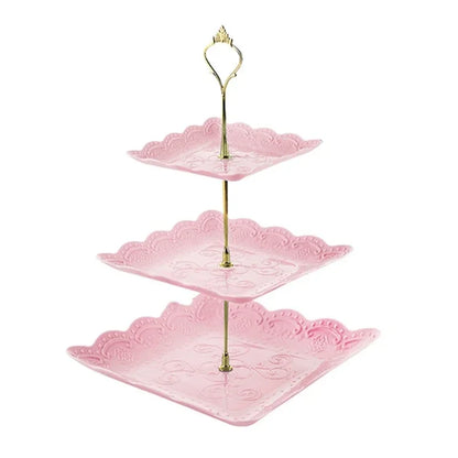 3 Tier Pastry Cupcake Fruit Plate Serving Dessert Holder