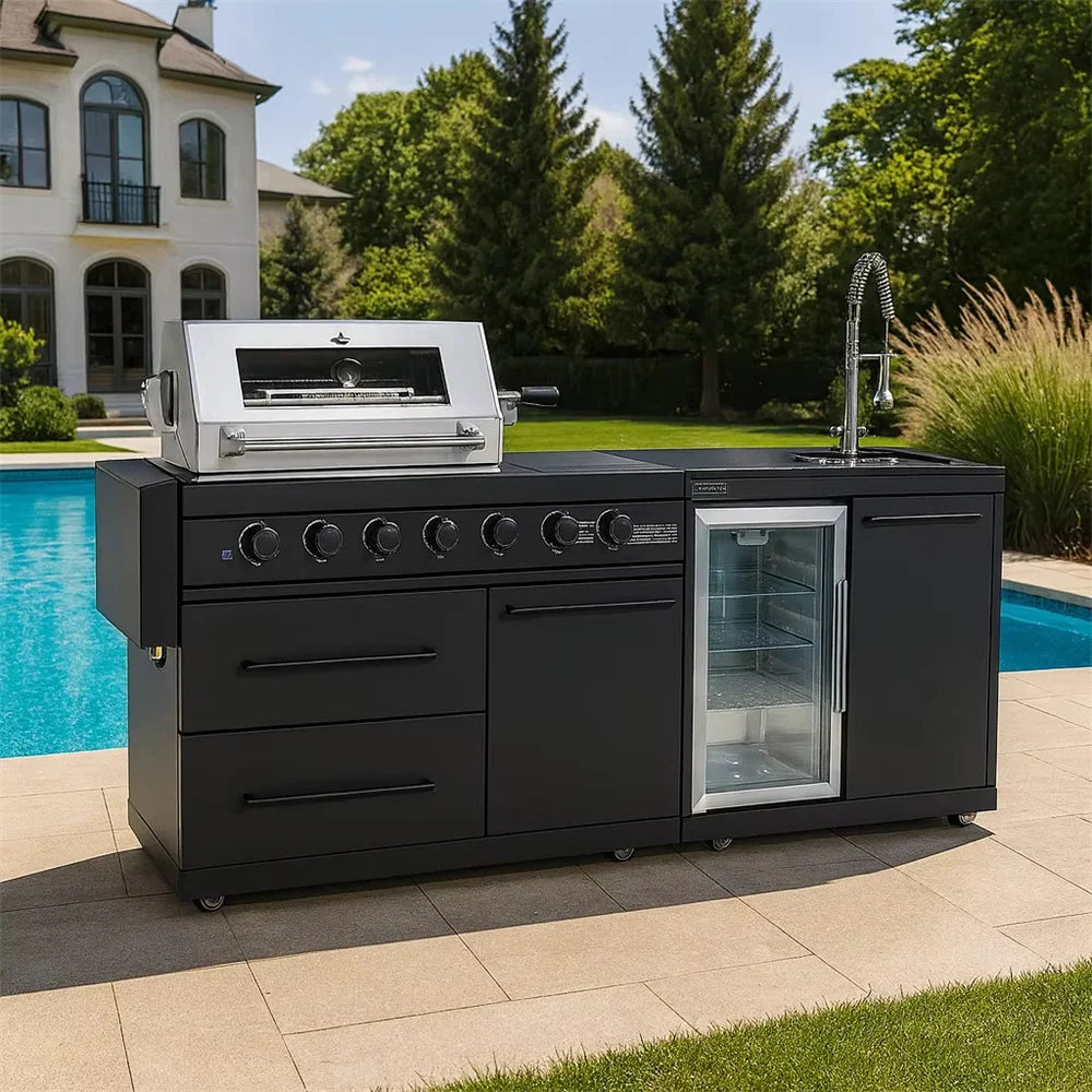 Outdoor kitchen Cabinet BBQ grill Oven and Bar Furniture